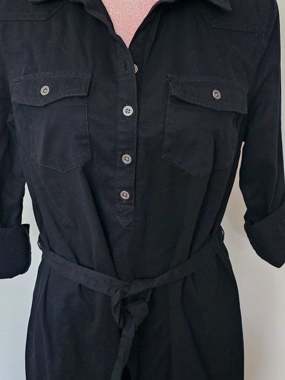 Old Navy Black Shirt Dress with Waist Tie
